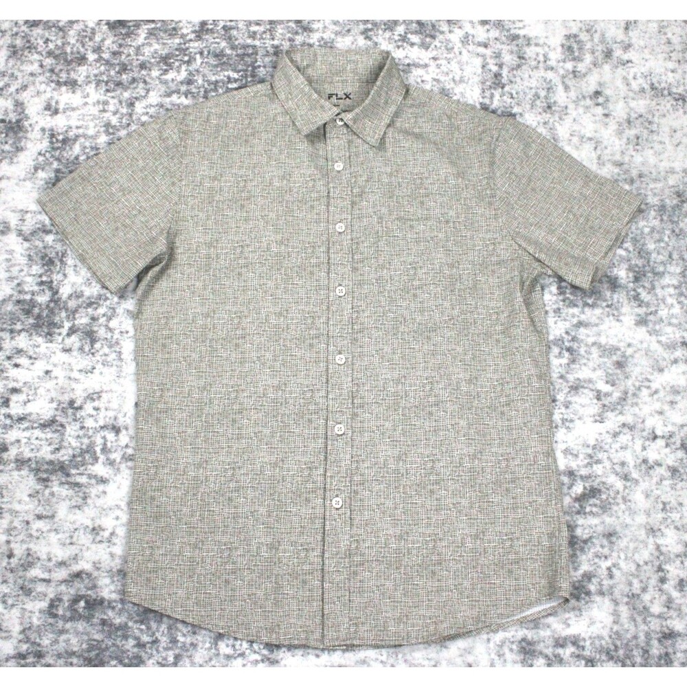 FLX Urban Commuter Men's Size S Slim Short Sleeve Button Down Shirt EUC
